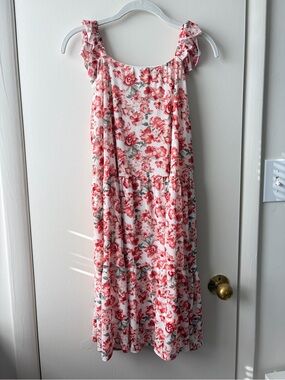 Juniors Floral Red & White Sundress